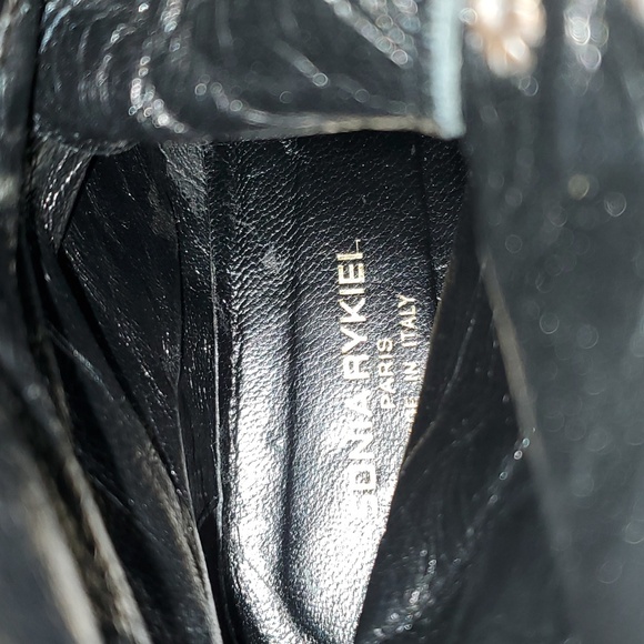 Sonia Rykiel black patent leather Steampunk Goth  laceup boots size 8 - Picture 11 of 16